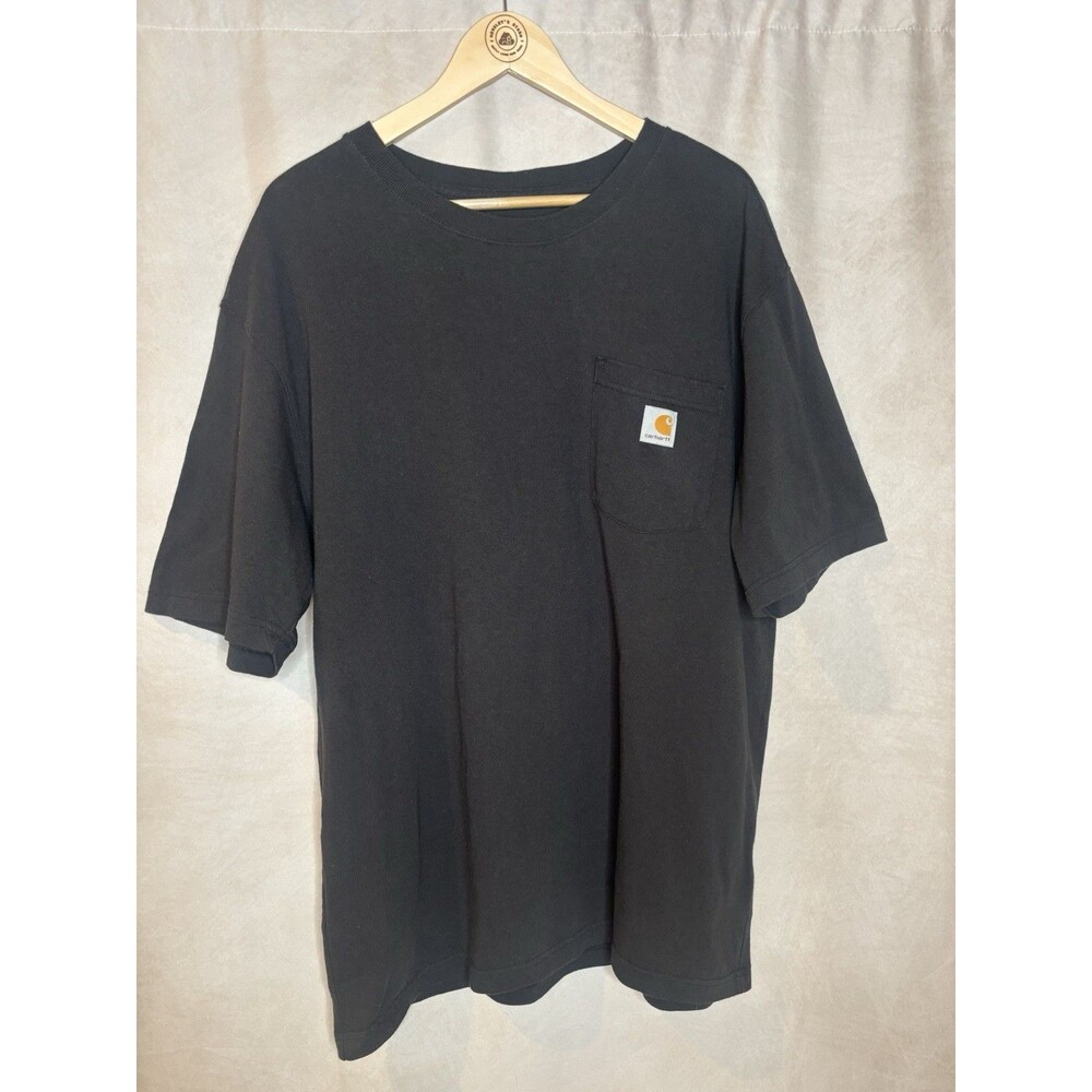 Carhartt K87 Black Pocket T Shirt Large Workwear Cotton Tee